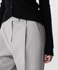 MUSINSA STANDARD WOMAN [Cooltandard] Women'S Low Waist Deep Tuck Wide Hidden Banding Slacks [Light Gray]