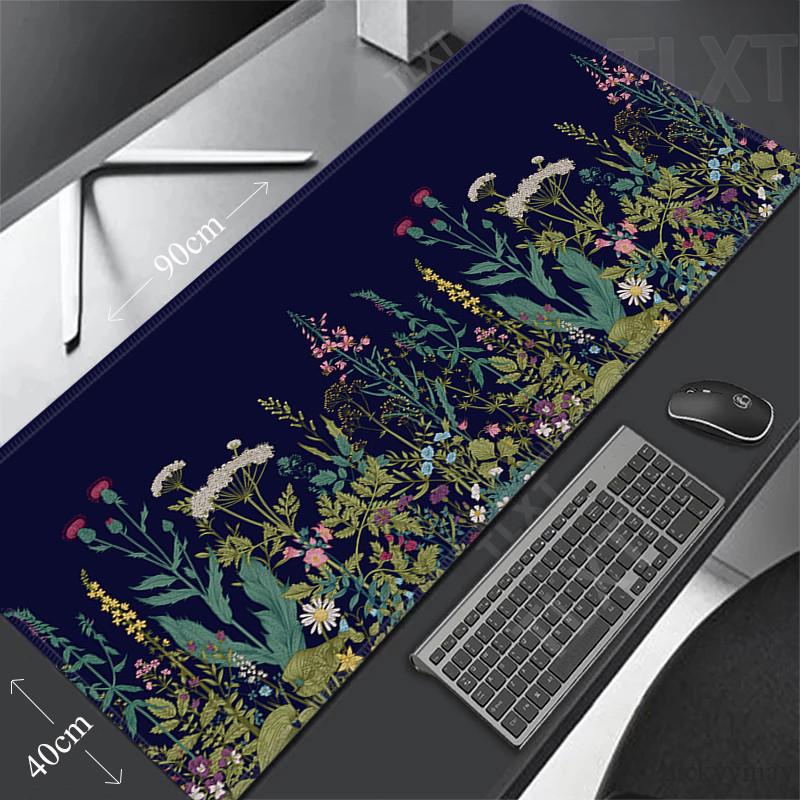 Tropical Plants Large Mouse Pad Green Leaves Gaming Mousepad Big Keyboard Rug Mouse Mats Rubber Desk Mat XXL Mousepads