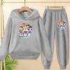 Set Felpa Invernale Calda per Bambini Doraemon, Maglia Lunga con Cappuccio Sportiva Casual e Pantaloni Lunghi Adatti a Bambini e Bambine dai 3 ai 12 Anni