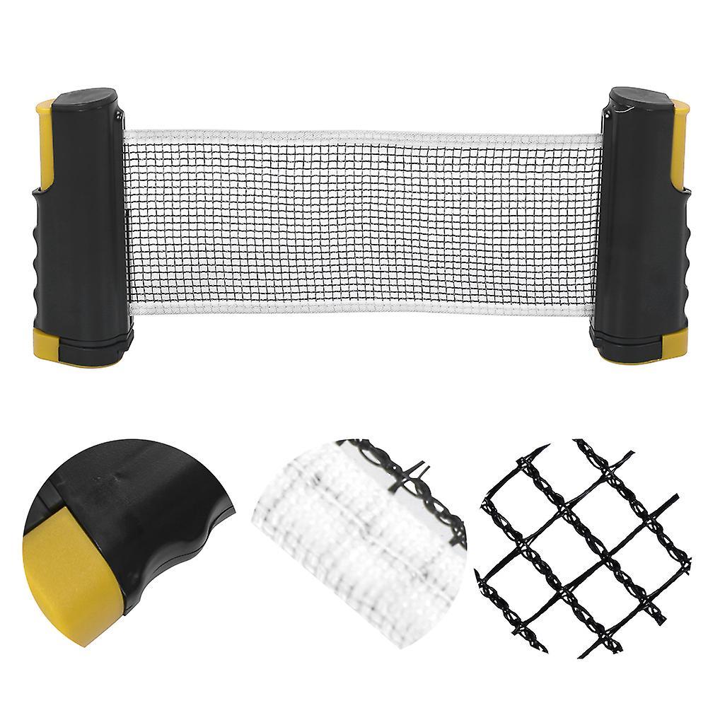 Retractable Table Tennis Rack Portable Plastic Polyester Cotton Telescopic AdjustableWavy Black Yellow