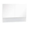 Wall Mirror Cabinet with LED Lights, Open Shelf and Internal Shelf, 80x15x60cm