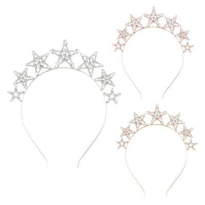 Stylish Headband Blingbling Star Hair Hoop Bridal Headpiece Glistening Crystal