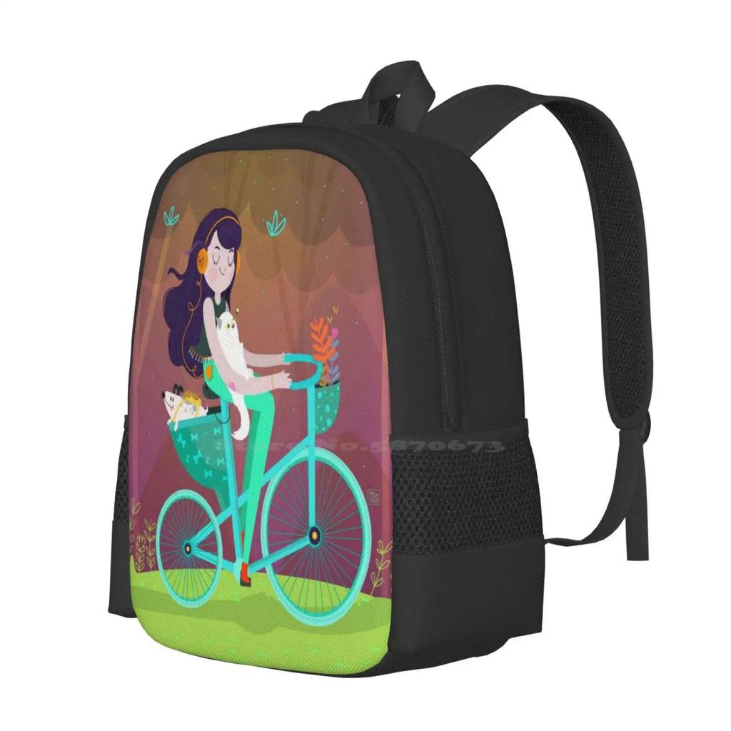Vacation Trip Hot Sale Schoolbag Backpack Fashion Bags Trip Happy Childre Girl Cute Cats Dogs Mjdaluz Purple Nature Kids Green