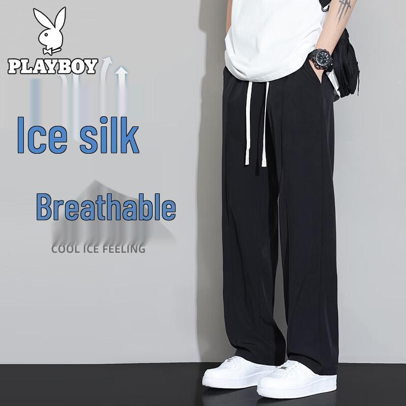 

PLAYBOY Men s Ice Silk Quick-Dry Casual Long Pants XL