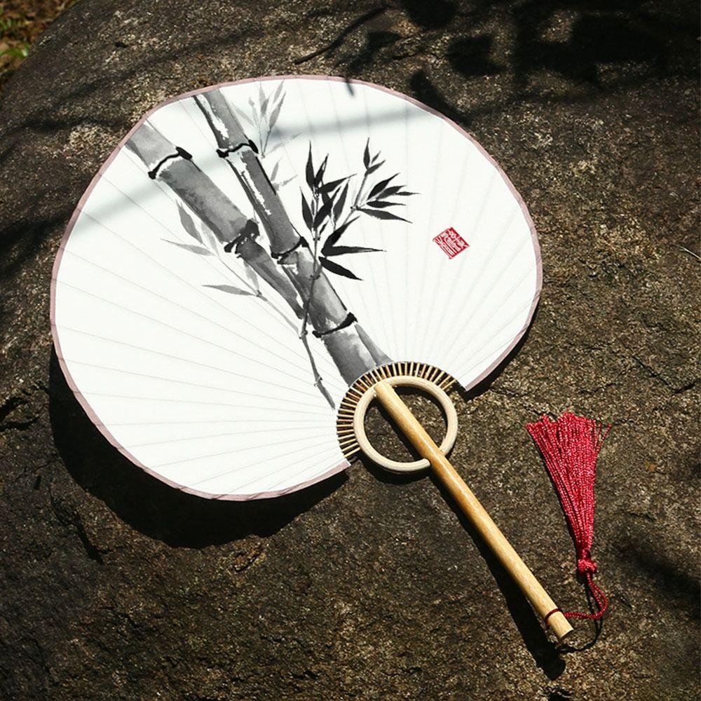 Bamboo Handle DIY Fan Blank DIY Hand Painted Fan Painting Versatile Round Fan