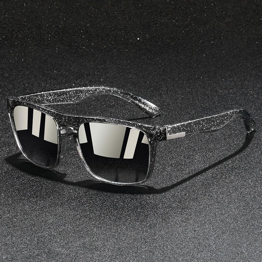 Fashion Vintage Square Glittering Sunglasses Men Women Fishing Driving Man Luxury Brand Designer Sun Glasses UV400 Eyewear