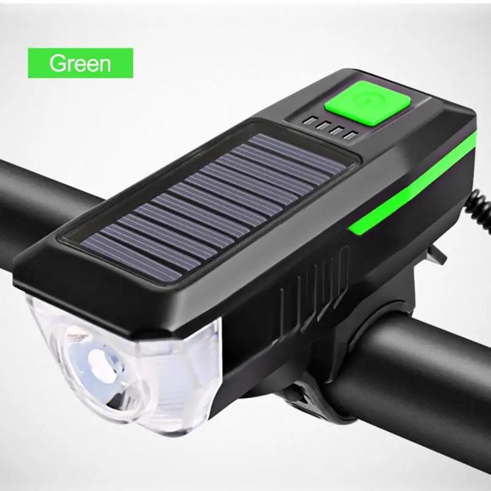 3 Modes Solar Bicycle Front Light With Horn USB Rechargeable Led Mountain Bicycle Lamp Bell Headlight Bike Light 7