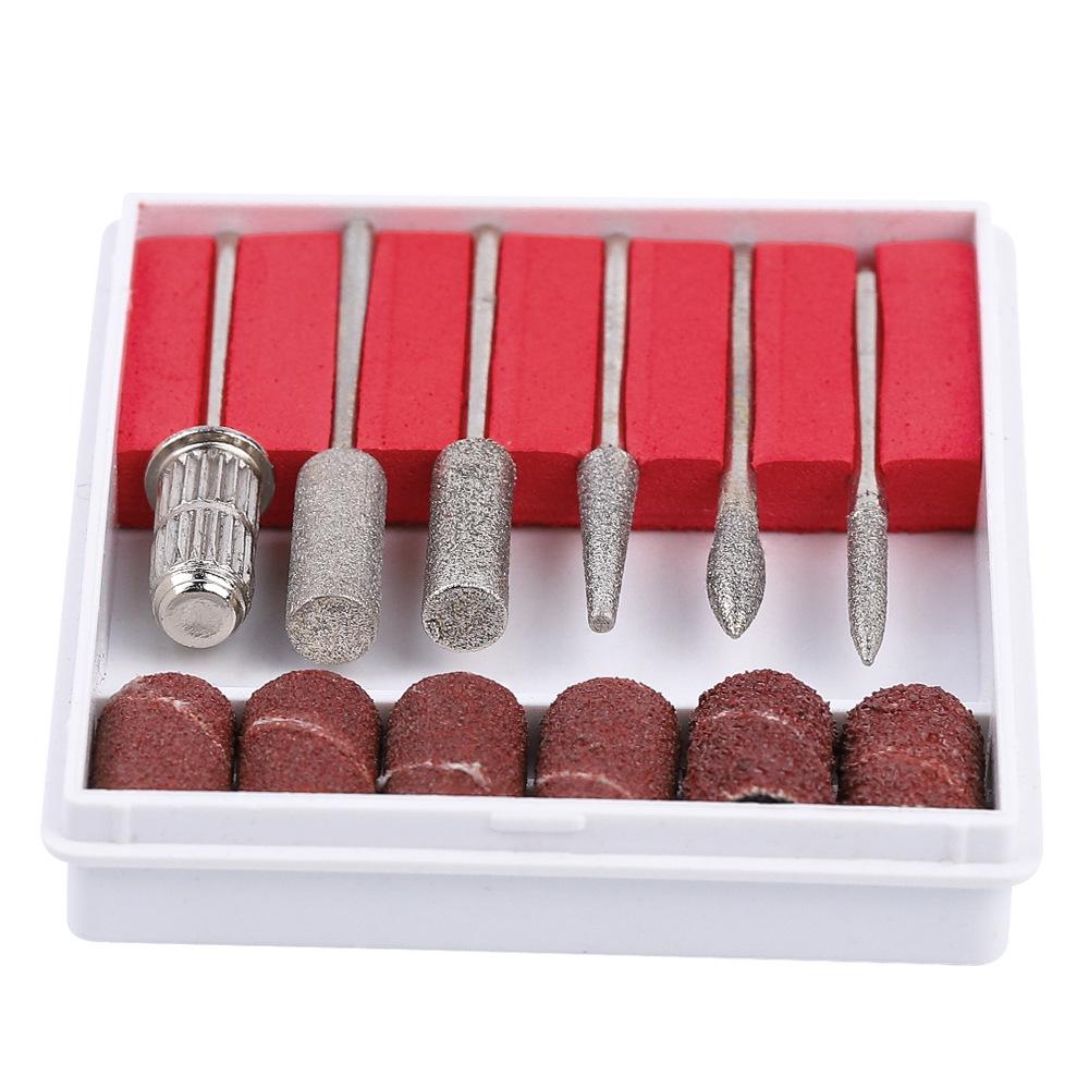 Manicure Grinding Head Six Piece Set Stainless Steel White Sand Ring Set Grinding Head Manicure Tool