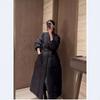 New winter minimalist fashion national style knee waist white duck down long down jacket long coat