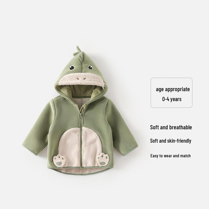 Autumn/Winter Baby Sherpa Fleece Hooded Jacket for Boys and Girls 110 cm