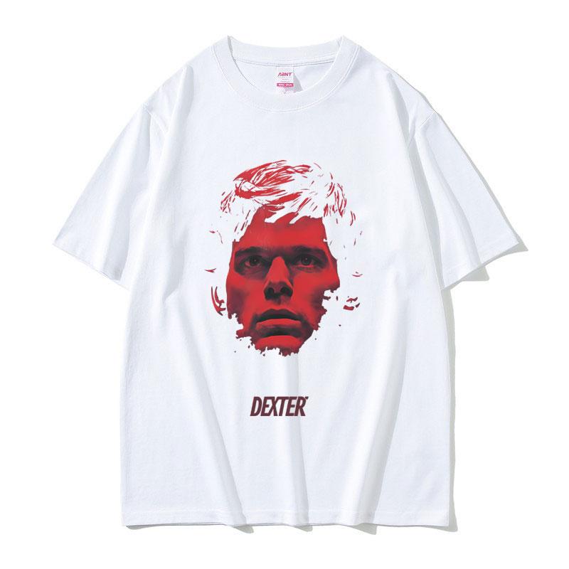 2026 Summer 90s Vintage TV Play Dexter Morgan Face Graphic Unisex WoUnisex Casual T Shirt Unisexs 100 Pure Cotton Printed Tshirt