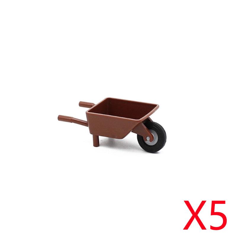 MOC City Scene Building Blocks Food Accessories Vegetable Fruit Shopping Cart Wine Bottle Toy