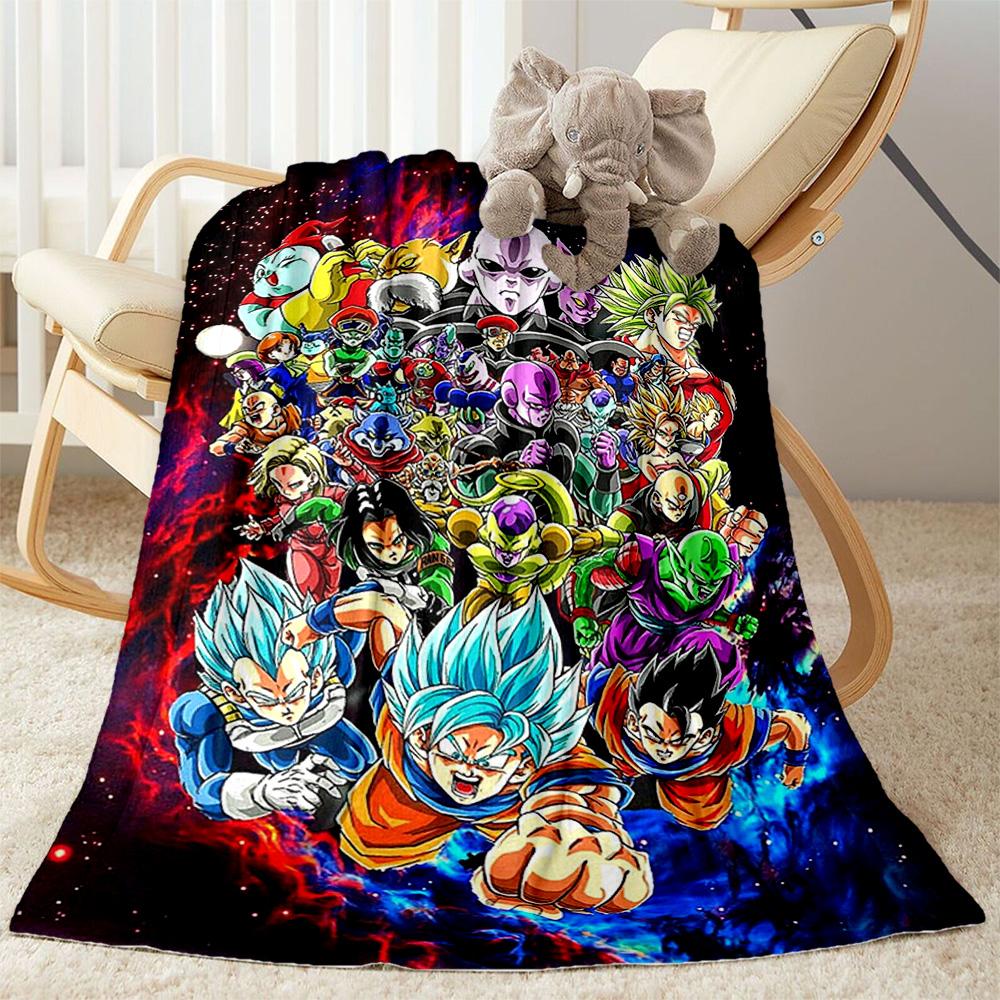 Dragon Ball Characters Blankets Are Suitable for Living Rooms,making Them an Ideal Choice for Outdoor Travel and Gifts.