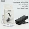 Aroma Music Stand Light, Rechargeable LED Book Light with 2 Levels of Dimming and Adjustable Angle for Piano, Guitar, and Reading