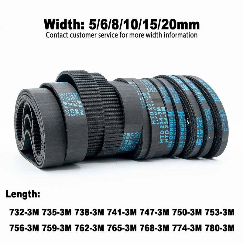 In Stock HTD 3M Rubber Timing Belt 732 735 738 741 747 750 753 756 759 762 765 768 774 780mm Closed Loop Belt for 3D Printer CNC