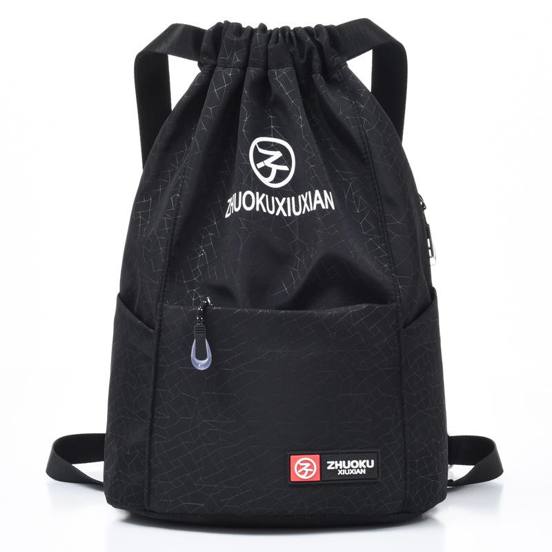 

Travel backpack Men s and women s same outdoor sports portable large-capacity drawstring storage bag short-distance travel bag чорний