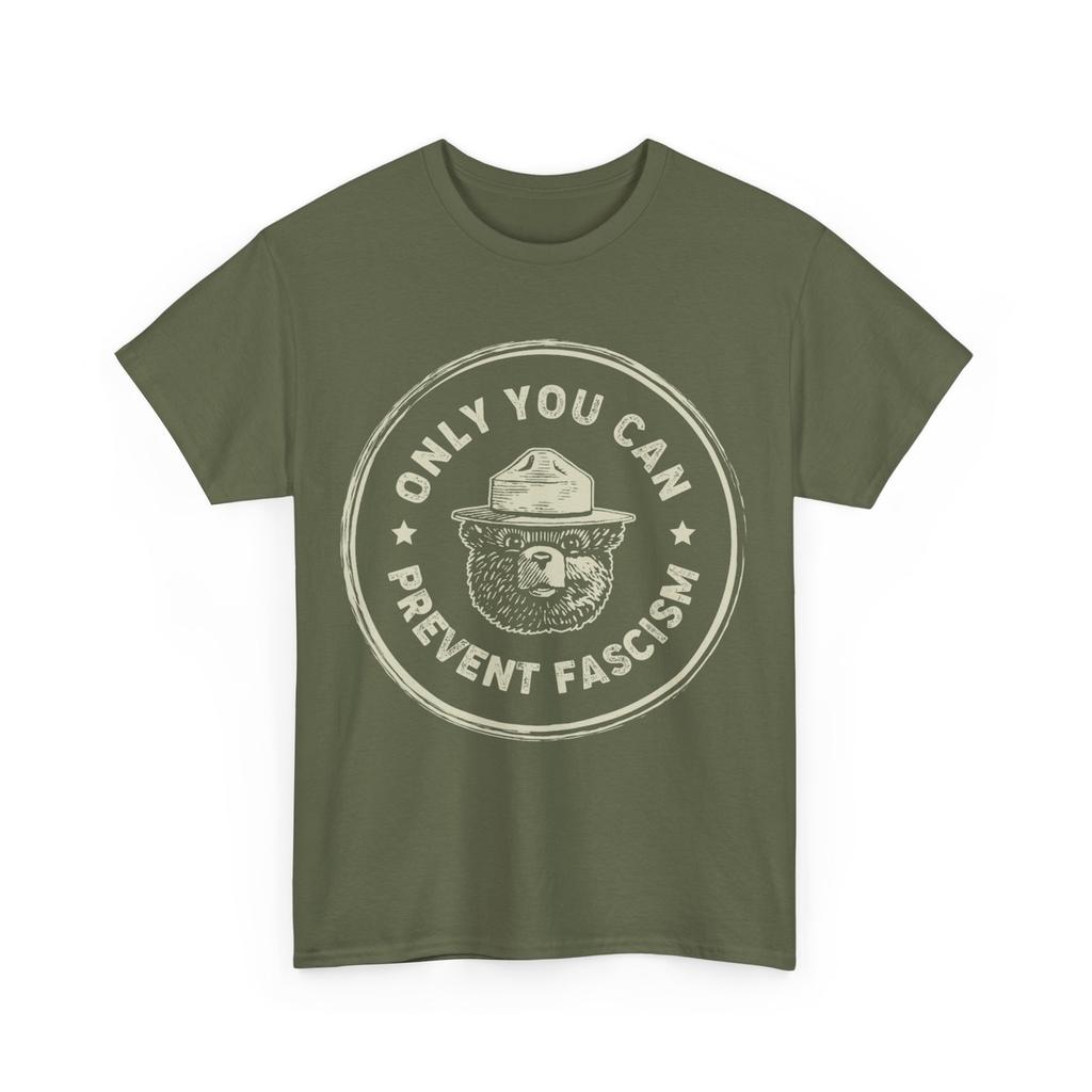 Smokey The Resist Bear T-Shirt Mens Womens Tees Top, Only You Can Prevent Fascism Bear T-Shirt Mens Womens Tees Top