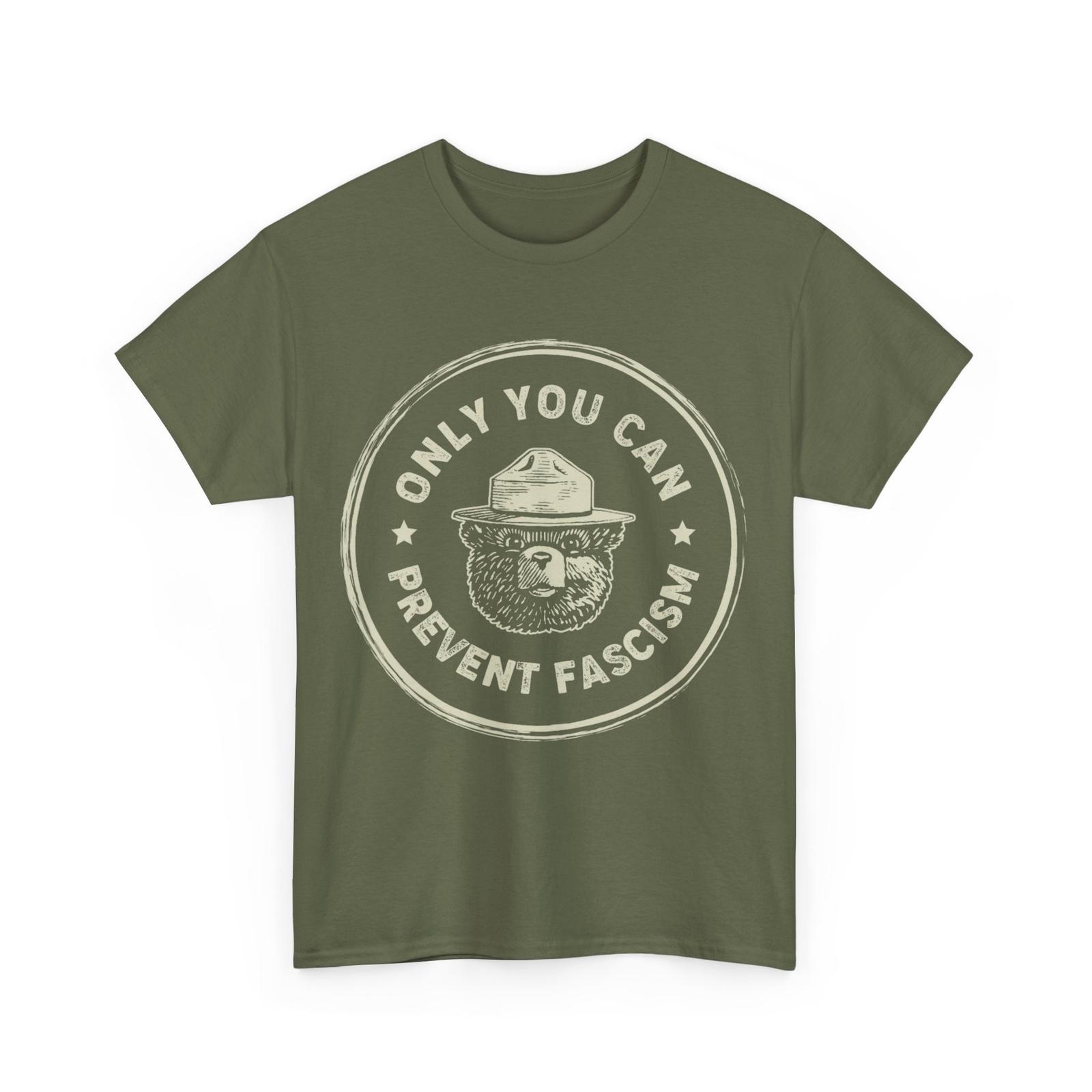 Smokey The Resist Bear T-Shirt Mens Womens Tees Top, Only You Can Prevent Fascism Bear T-Shirt Mens Womens Tees Top M