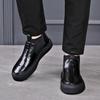 Fashion Designer Cow Leather Ankle Boots for Men Autumn Winter Soft-soled Casual High Top Shoes Men Fashion Platform Chelsea Boots Male