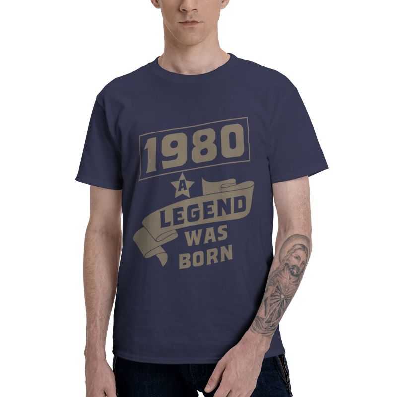 

Male A Legend Was Born In 1980 T-Shirt Funny 41st Birthday 41Years Old Tshirt Short Sleeve Hip Hop T Shirt Homme Cotton Tee 3XL
