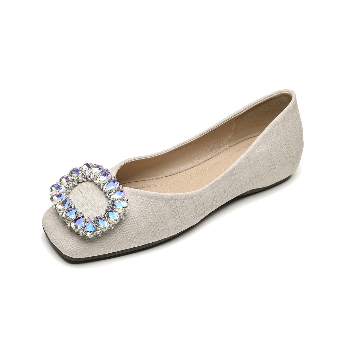 

Weiwei Girl 566-2 Квадратная Голова Одиночные Туфли Женские Плоская Подошва Одна Педаль Фея Ветер Doudou Туфли Мягкая Подошва Туфли Женские 35 абрикосовый