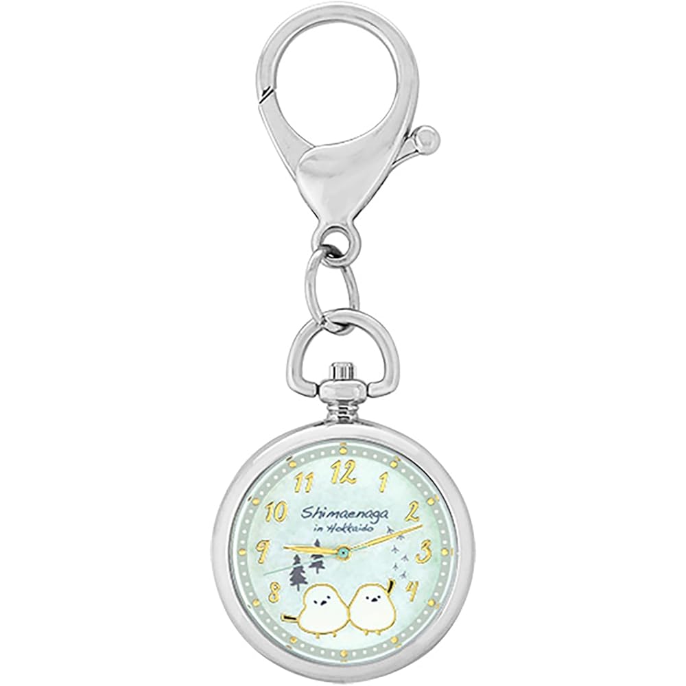 J-AXIS Shimaenaga Keychain Watch Green Hokkaido Souvenir Compact Design