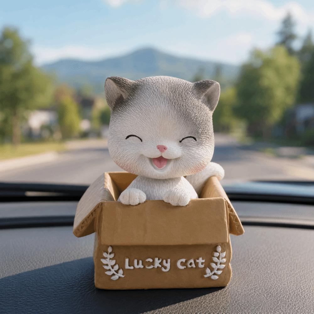 Resin Bobble Head Cat Dashboard Ornament Swing Head Animal Desktop Figurine  Bedroom Table Ornament