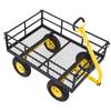 Steel Garden Cart, 544 Kg Heavy Duty Pullable Garden Wagon Yard Cart, 2 In 1 Outdoor Metal Utility Wagon Yard Trailer with 330 Mm All Terrain Tires,