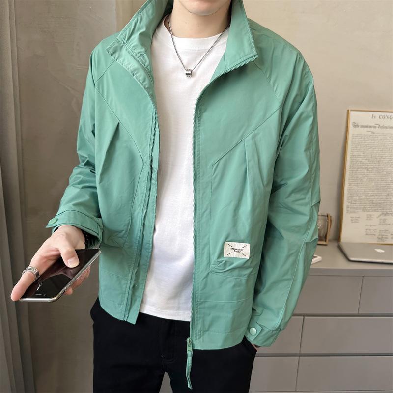 Herbst Herren Casual Sportlich Atmungsaktiv Outdoor Stehkragen Reguläre Jacke Lockeres Material