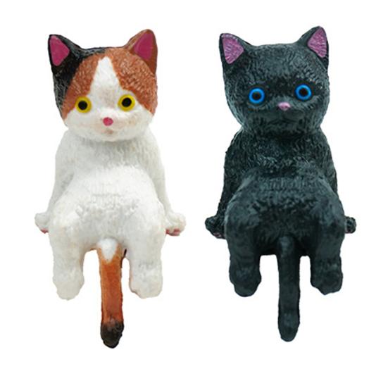 Mini Figurka Kota Miniaturowe Urocze Kociaki z Kreskówki Ozdoba na Monitor Komputera Deskę Rozdzielczą Samochodu Wystrój Biura Domowego Biurka