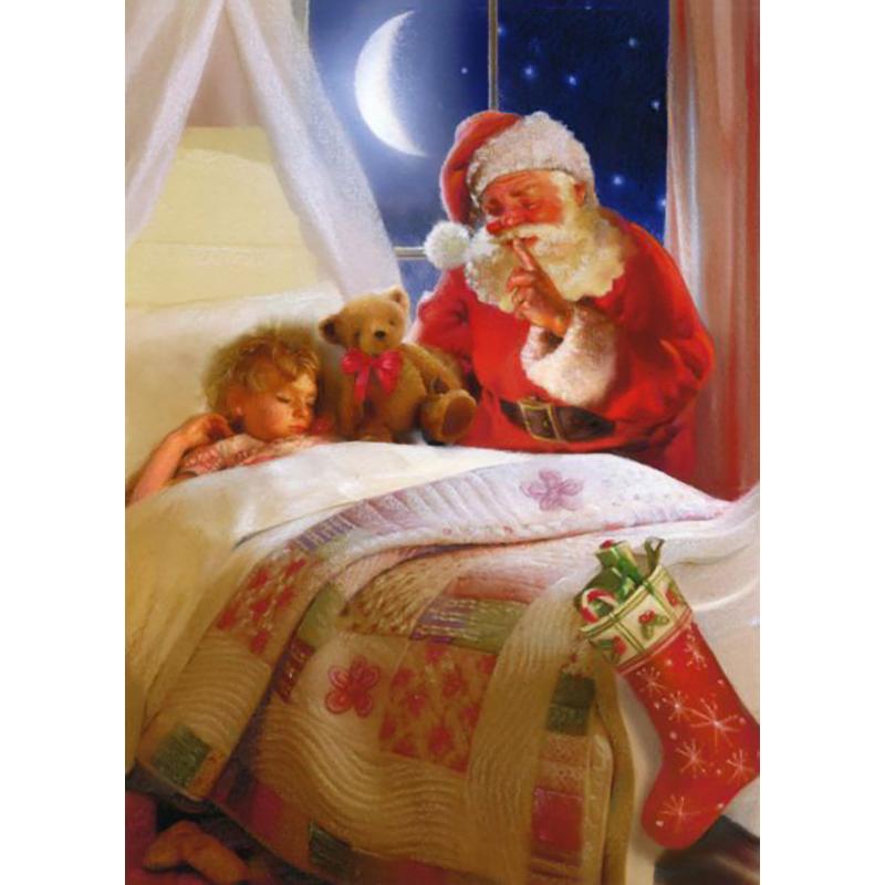 DIY 5D Diamond Painting Full Round Drill Rhinestone Cross Stitch Diamond Mosaic Christmas Santa Claus Embroidery Home Decor
