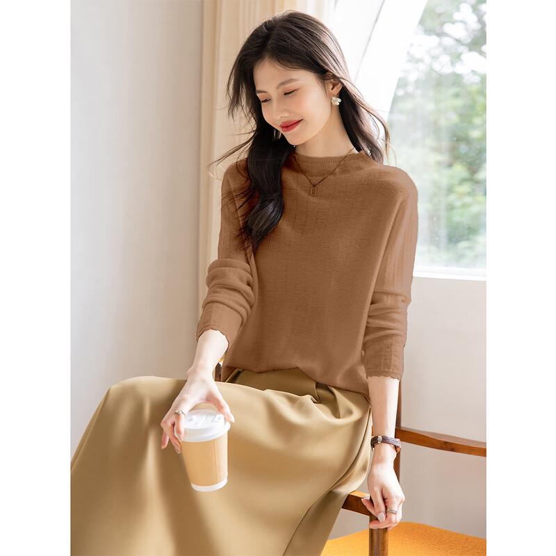 ITISF4 Women's Relaxed Fit 100% Cashmere Mock Neck Sweater