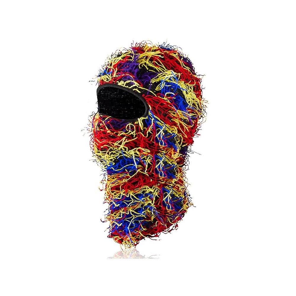 Single-Hole Knitted Prank Mask: Acrylic Yarn Balaclava for Outdoor Warmth