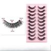 10 Packs of High Imitation Mink Hair False Eyelashes Natural Simulation Thick Curled Eyelashes