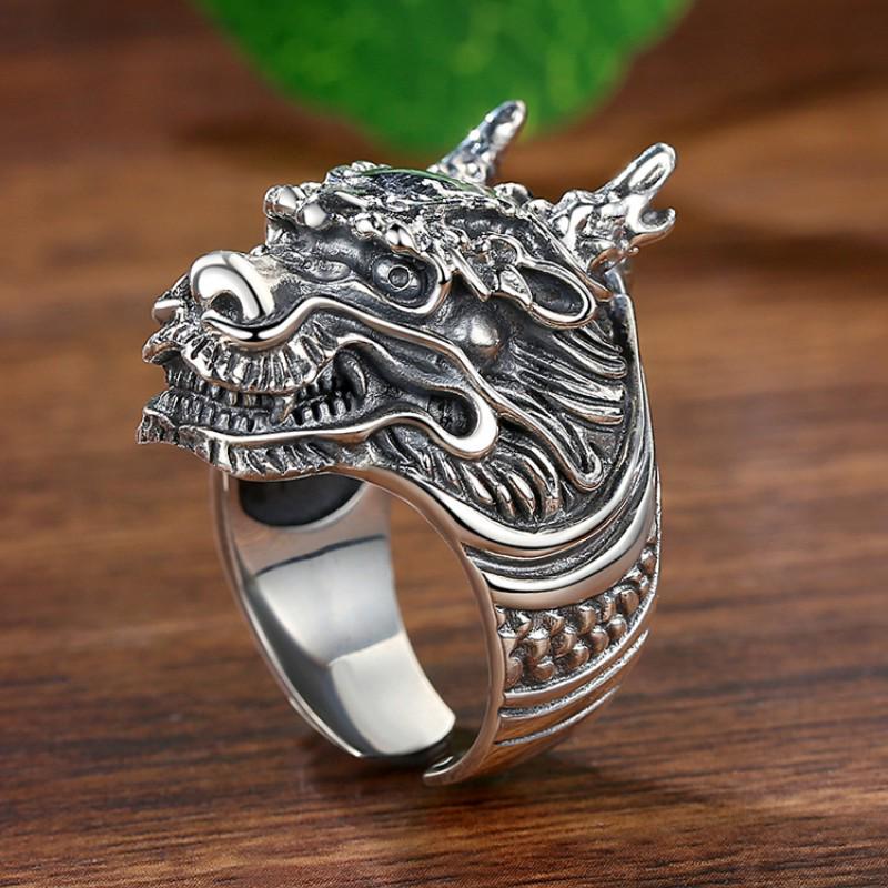 Yanyu Men's Dragon Zodiac Ring: Stylish Ancient Craft with Bold Personality