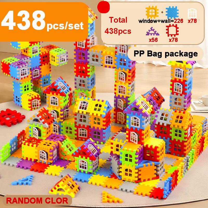 DIY Large Size Building Blocks Toy Simulated House Window with Big Capacity Storage Box Football Shape Small Seat Gifts for Kids
