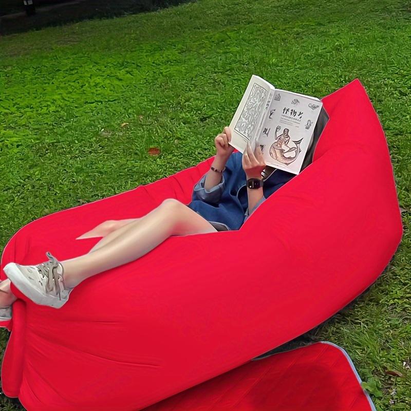 Aufblasbares Gartensofa für eine Person Schnelle Aufblasung 2-in-1 Luftsofa & Schlafsack Tragbar Leicht für Faules Entspannen