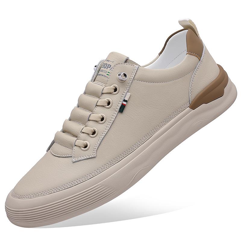 Spring and summer new men's casual leather shoes little white shoes board shoes genuine leather soft sole soft surface men's single shoes