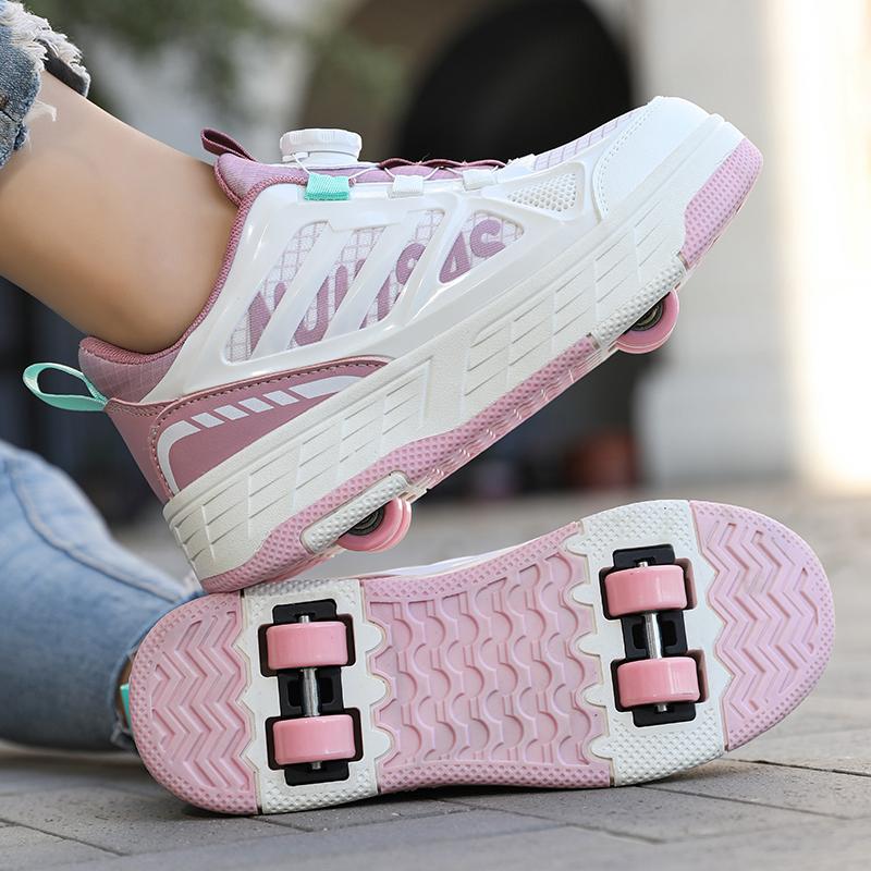 Stivali Sportivi a Quattro Ruote per Bambini Pattinaggio a Rotelle Come Scarpe Sportive Piatti Scarpe da Pattinaggio Scarpe Sportive Scarpe da Pattinaggio da Donna