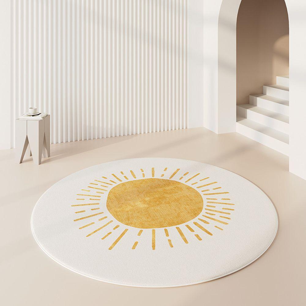 Eenvoudig Rond Tapijt Voor Woonkamer Salontafel, Slaapkamer Nachtkastje Vloerkleed, Hal Zachte Afscheiding, Bureau Stoelkussen, Woondecoratie 60X60CM(2X2FT
