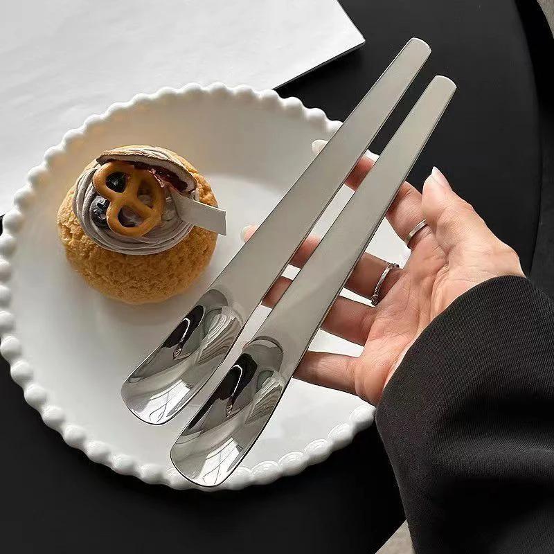 Dessert Spoon Stainless Steel Long Handle Premium Will Carry Mixed Mixing Coffee Cake Ice Cream Cheese Spoon Kitchen Utensils