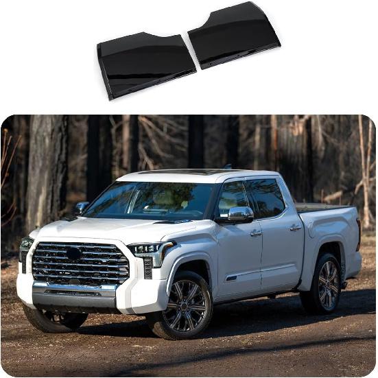 Autozubehör Passend für Toyota Tundra 2025 2024 2023 2022 Heckstoßstangen-Schutz Ecken-Schutz Seitenstoßstangen-Abdeckung Zierleiste (Glänzend schwarz) 2 Stück ABS