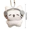 Cute Headphones Kitten Doll Keychain Mini Crying Cat Plush Keyring Cartoon Animal Pendant Charms Backpack Decoration