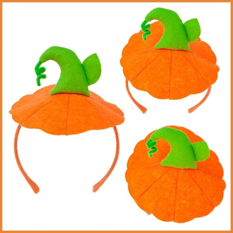 2Pcs Halloween Pumpkin Dress up Kits Includes Pumpkin Hairband Skirt