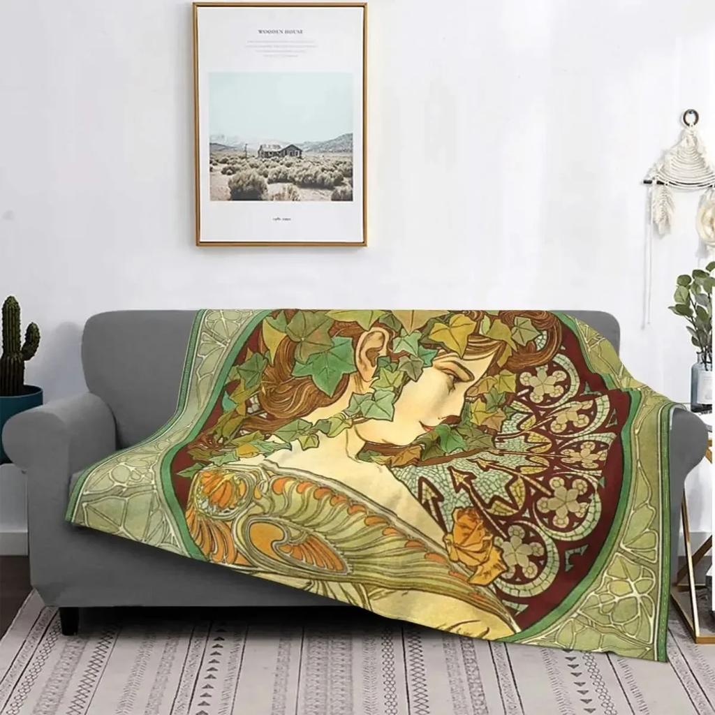 Renaissance Art Painting Blanket Medieval Vintage European Aesthetic Warm Comfortable Flannel Throw Blanket Art Women Blankets