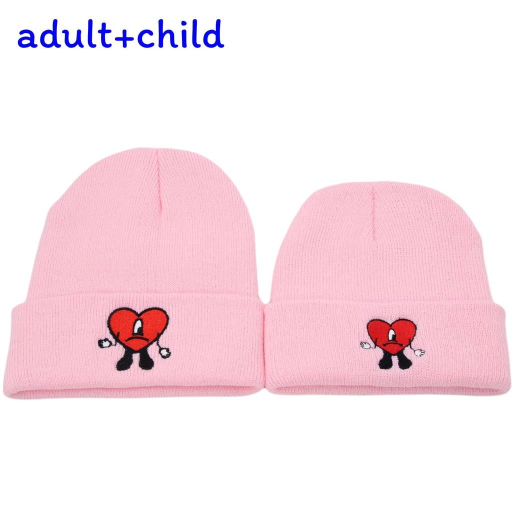 Bad Bunny Winter Knit Cap For Children And Adults Windproof Insulated Beanie With Round Crown