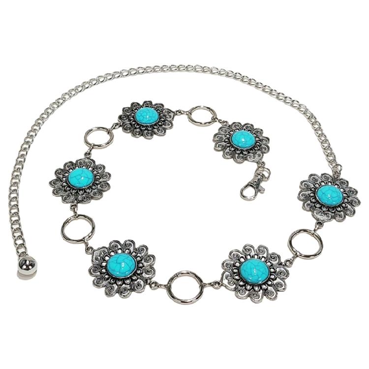 Adjustable Stone Embellished Waist Belt Bohemian Body Chain Waist Jewelry Accessory Gift for Women Outdoor Event