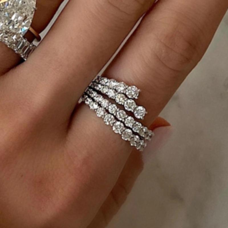 

CAOSHI Fashion Party Ring for Women Copper Color Zircon for Wedding Ceremony Chic Delicate Design Accessories for Engagement 6