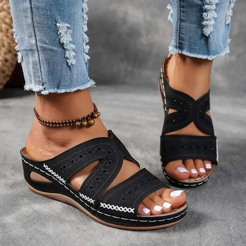 Ciabatte Zeppa Estive da Donna Sandali Ortopedici Premium Punta Aperta Ciabatta Vintage Scarpe Piattaforma Casual Slides