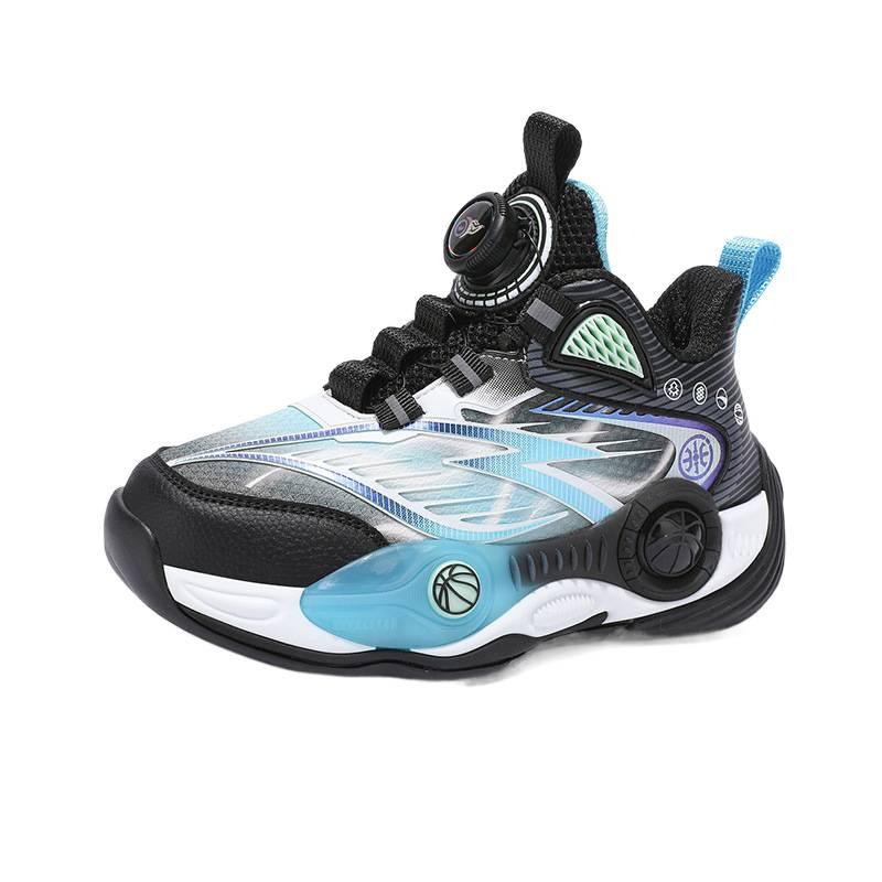 Popular Outdoor Children's Cool Basketball Shoes Portable Rotating Buckle Autumn Wear-resistant Outsole Non-slip Sports Shoes